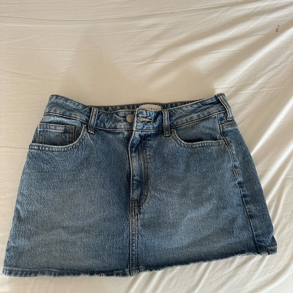 PacSun Blue Stretch Mid Rise Denim Mini Skirt